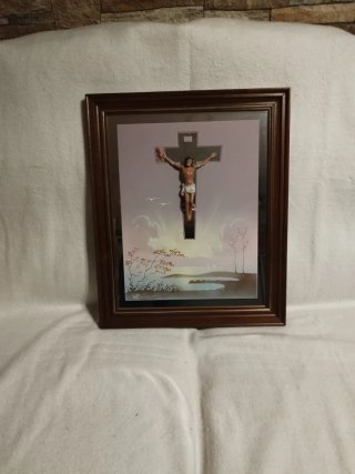 Cuadro Cristo Crucificado Madera y Plástico