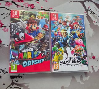 Super Mario Odyssey y Smash Bros Ultimate switch