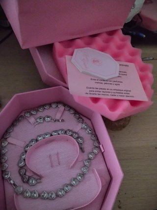 Conjunto Swarovski Corazón Collar y Pulsera