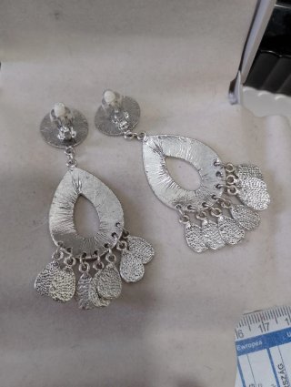 Orecchini vintage con strass blu