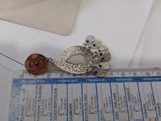Orecchini vintage con strass blu