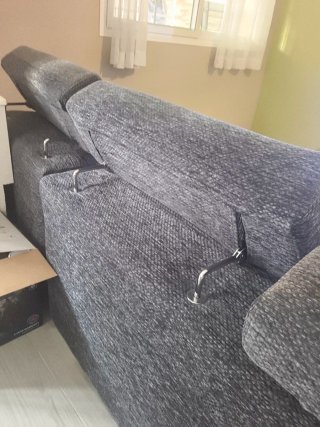 Sofá chaise longue gris