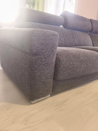 Sofá chaise longue gris