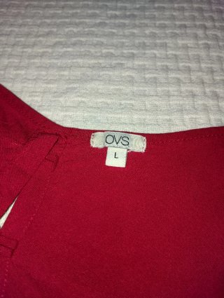 Top rosso con spallini OVS taglia L