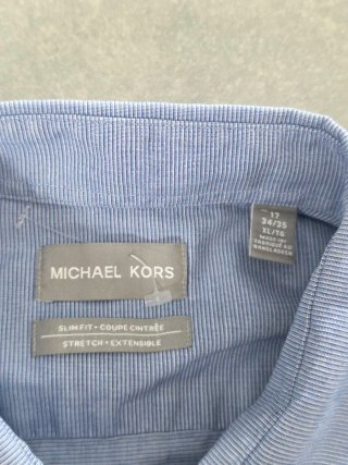Camicia Michael Kors Slim Fit Blu A Righe