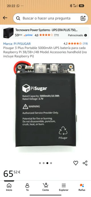 PiSugar 3 Plus UPS 5000mAh Raspberry Pi