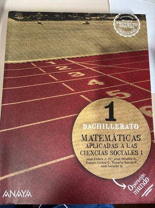 Libro Matemáticas 1 Bachillerato ANAYA