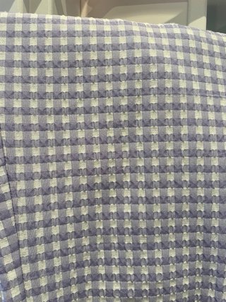 Pantalón flare cuadros vichy lila Zara