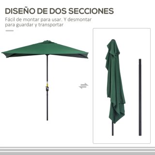Sombrilla de pared verde y beige