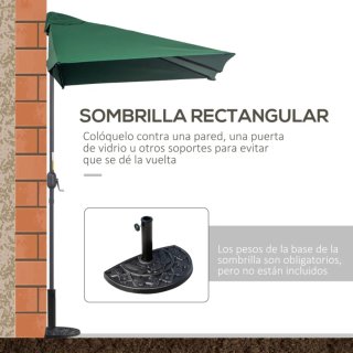 Sombrilla de pared verde y beige