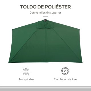Sombrilla de pared verde y beige