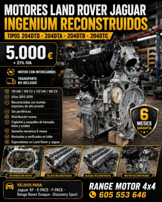 Motores LAND ROVER JAGUAR INGENIUM Reconstruidos.