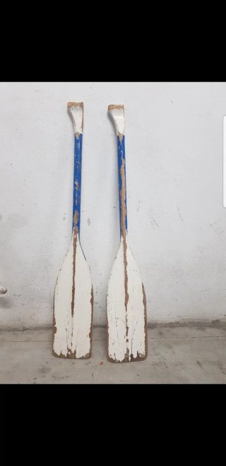 Pareja de Remos Blancos y Azules