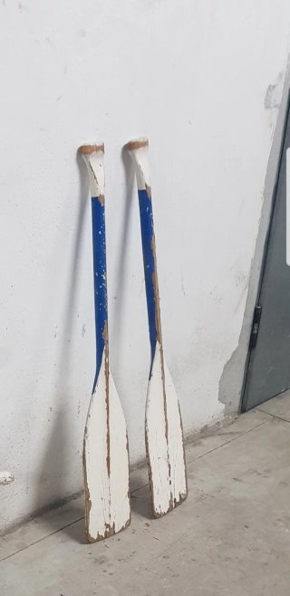 Pareja de Remos Blancos y Azules