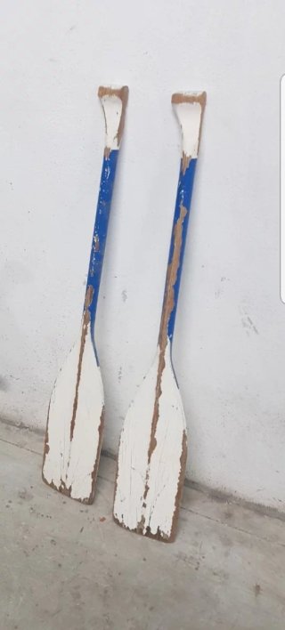 Pareja de Remos Blancos y Azules