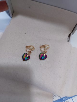 Orecchini cuore strass aurora boreale