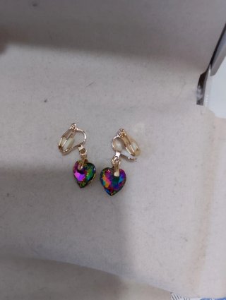 Orecchini cuore strass aurora boreale