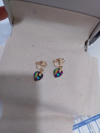 Orecchini cuore strass aurora boreale