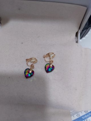Orecchini cuore strass aurora boreale