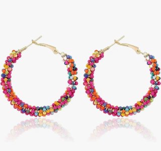 Orecchini a cerchio multicolore