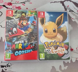 Super Mario Odyssey y Pokemon Lets go Eevee