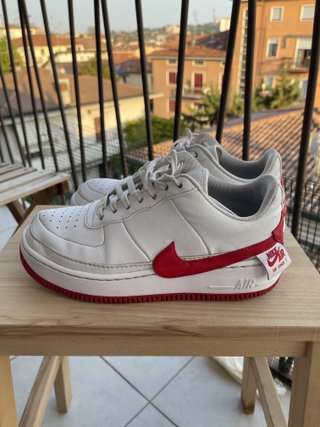 Nike Air Force 1 Bianche e Rosse Tg 39