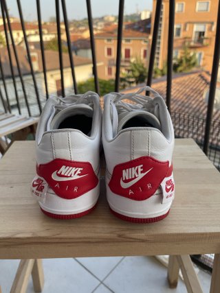 Nike Air Force 1 Bianche e Rosse Tg 39