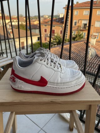 Nike Air Force 1 Bianche e Rosse Tg 39