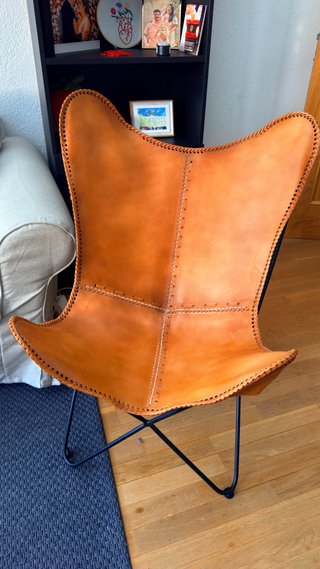Poltrona in pelle marrone Maison du Monde