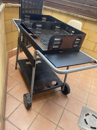 Barbacoa Doble Parrilla Carrito