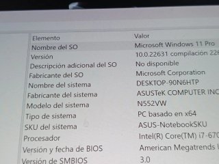 Portátil Asus N552VW