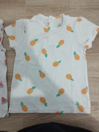 2 Camisetas Frutas 3 años