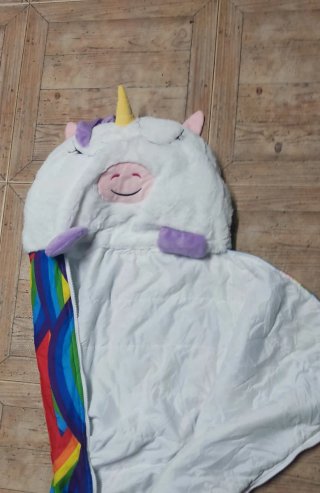 Saco dormir unicornio arcoíris convertible almohad