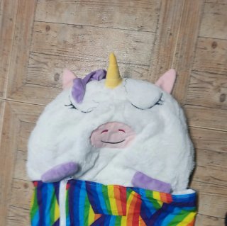 Saco dormir unicornio arcoíris convertible almohad
