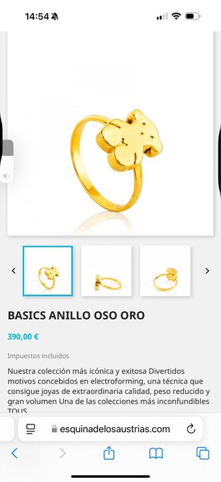 Pulsera y Anillo TOUS Oso Oro+ Reloj