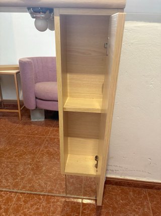 Espejo de baño madera y cristal
