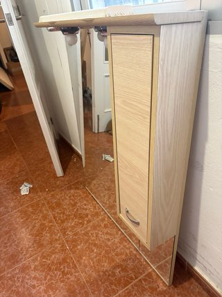 Espejo de baño madera y cristal