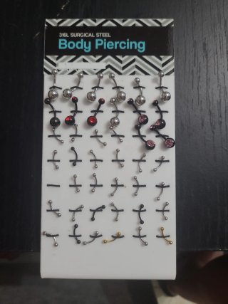 Pack 40  Piercings Acero Quirúrgico