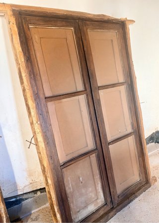 Ventanas antiguas madera maciza