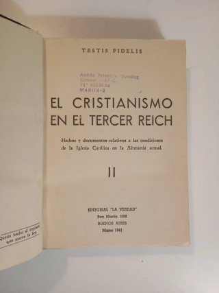 Libro El Cristianismo en el Tercer Reich (1941)