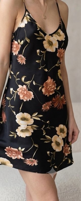 Abito slip dress in pura seta floreale