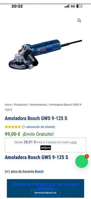 Radial Bosch GWS 9-125 S