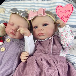 Set di bambole gemelle neonate reborn in silicone