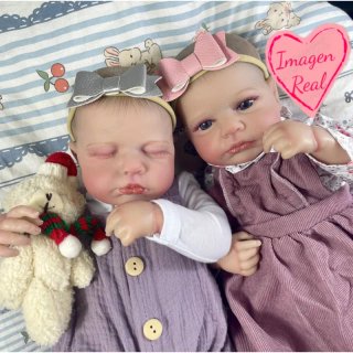 Set di bambole gemelle neonate reborn in silicone