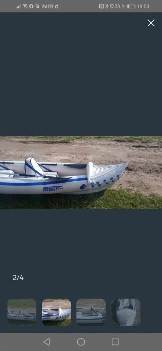 Kayak hinchable con remos