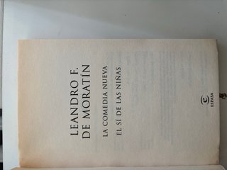 Libro: La comedia nueva y El sí de las niñas