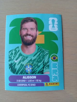 Cromo Alisson Brasil Mundial FIFA 2022