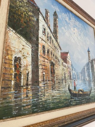 Cuadro al óleo paisaje veneciano