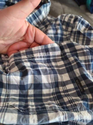 Camisa Columbia cuadros azul y blanco