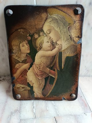 Cuadro rústico Virgen con el Niño